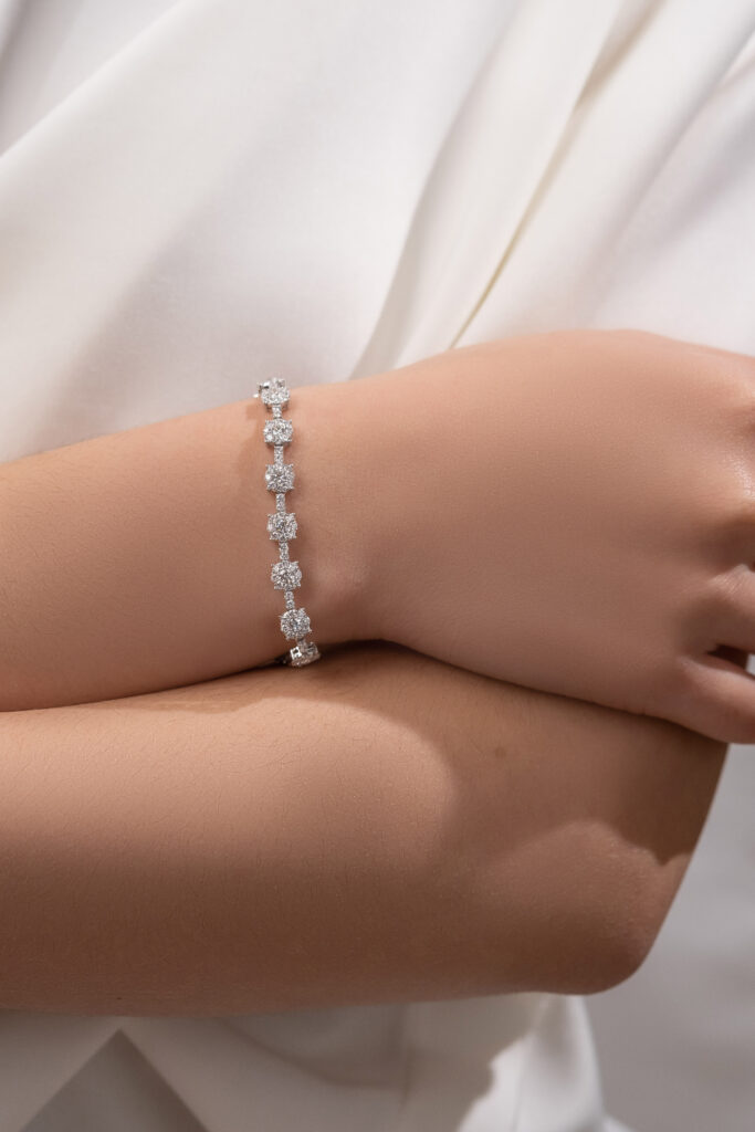 Full diamond cluster bracelet style 2