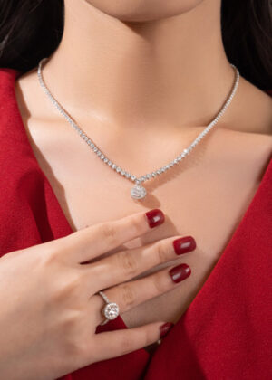 Classic Round Cluster Pendant Necklace