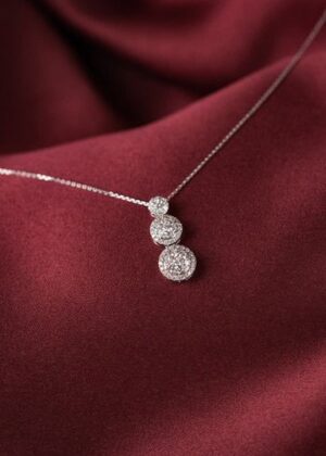 Three-Tier Round Diamond Cluster Pendant