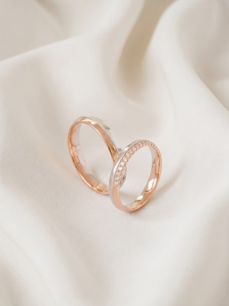 Timeless Two-Tone Diamond Wedding Bands
