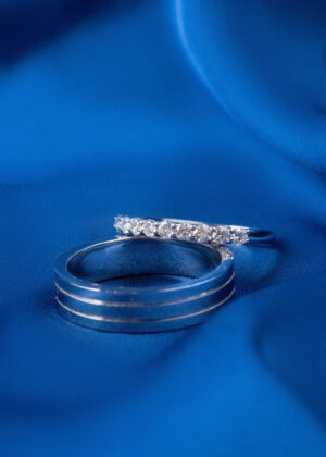 Classic Diamond & Grooved Wedding Bands