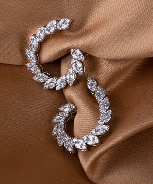 Elegant Marquise Leaf Hoop Earrings