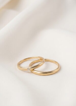 Classic Minimalist Diamond Wedding Bands