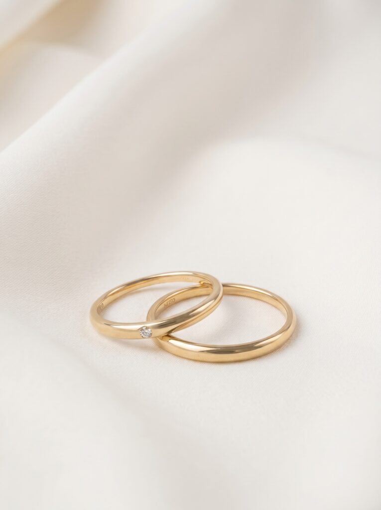 Classic Minimalist Diamond Wedding Bands