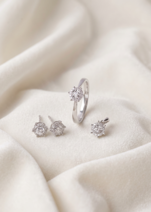 Minimalist Round Halo Ring (Available as Set)