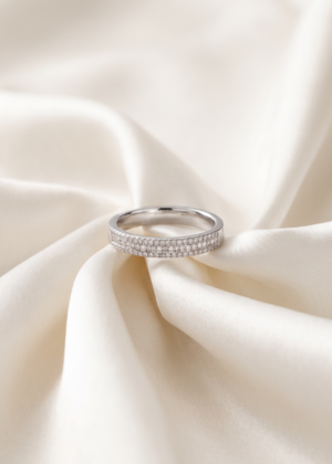 Classic Multi-Row Pavé Diamond Wedding Band