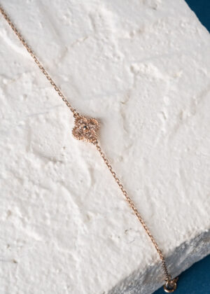 Rose Gold Diamond Heart Bracelet